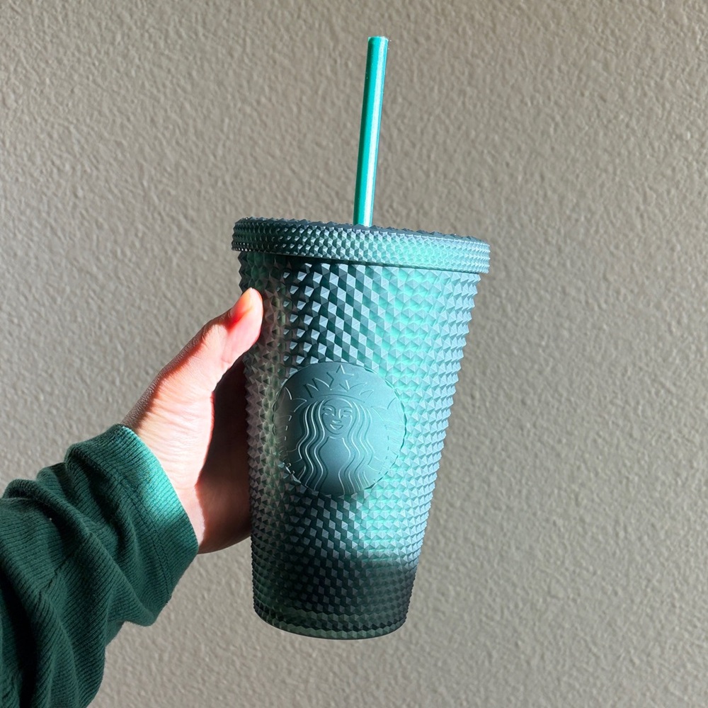 New Starbucks Studded Reusable Cup in Pine Green